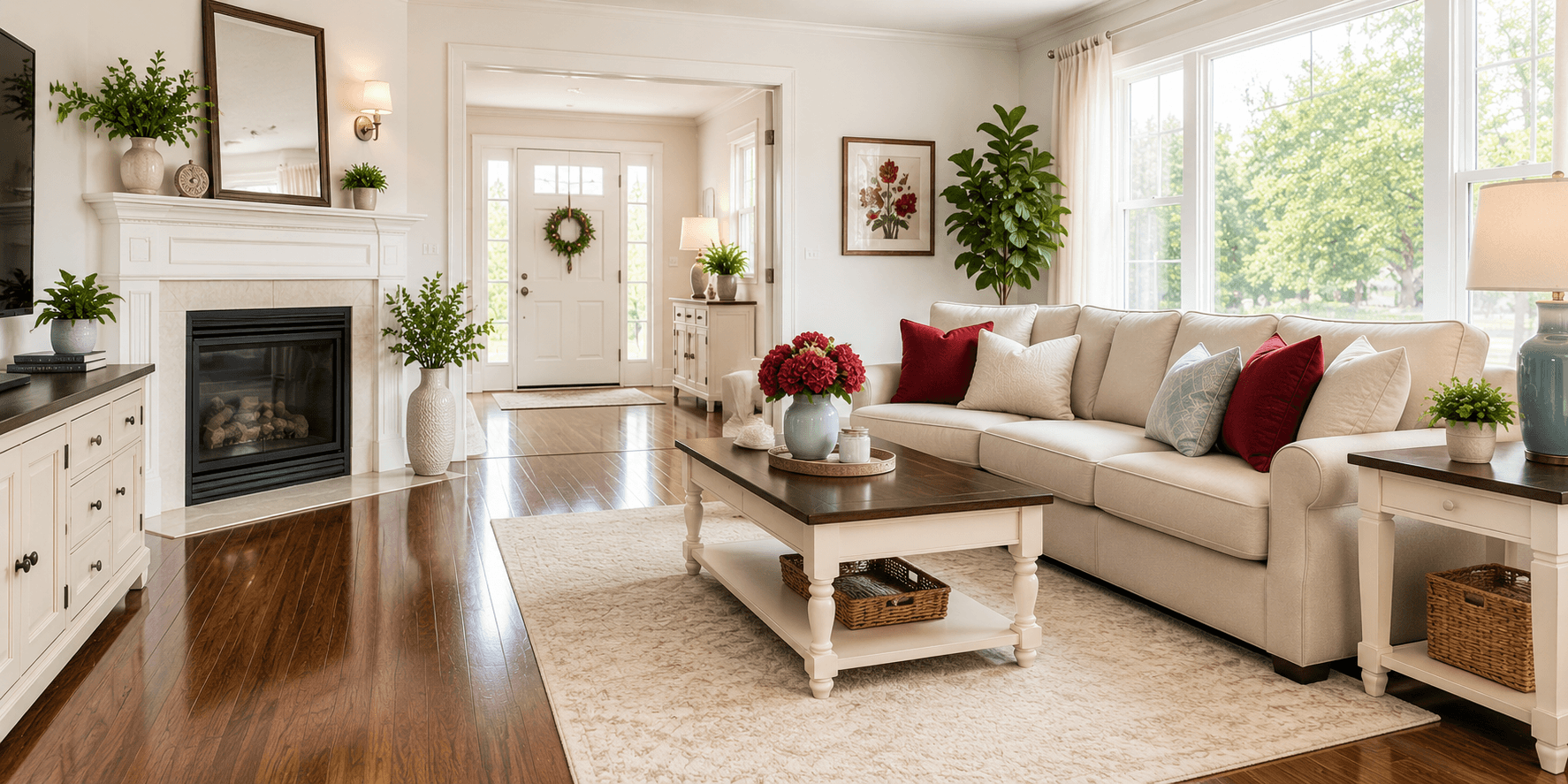 A freshly cleaned and refreshed living room