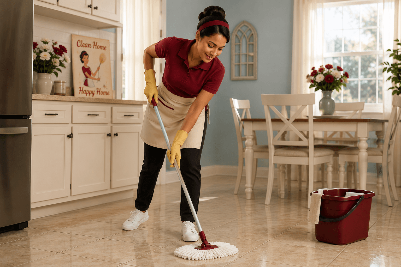 Professional floor mopping service